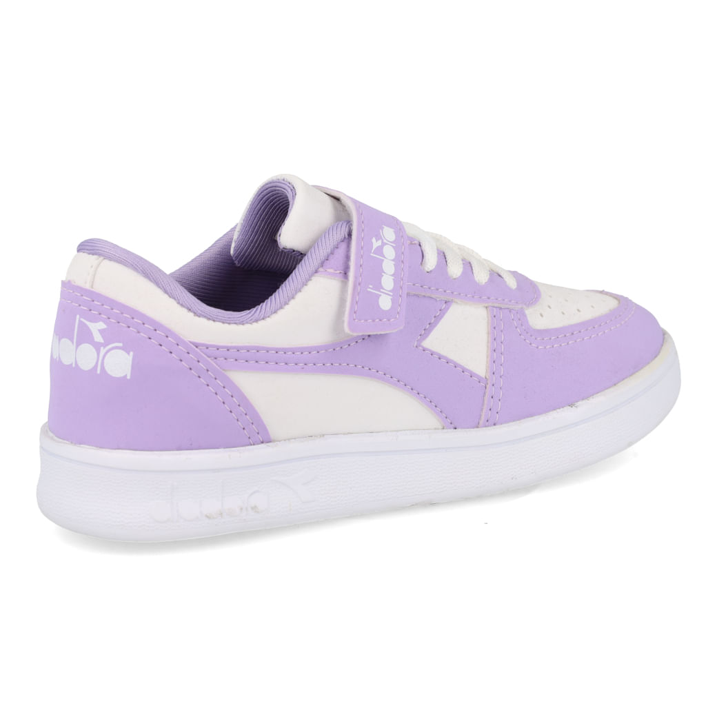 Diadora Tenis DFSC067-04 PLAYMAKER VLC JR Branco-Lilas Sint_6_999999992605967_01